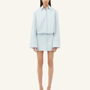Aexae Cotton Shirt Dress in Blue